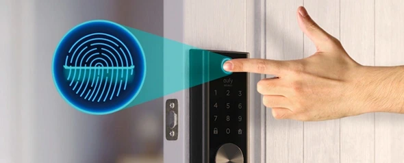 Smart lock setup with mobile access and remote control features.